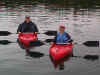 Jan & Signe kayaking at Blunden Harbour (56K)